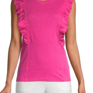 Bcbg Maxazria  SLEEVELESS RUFFLE TOP